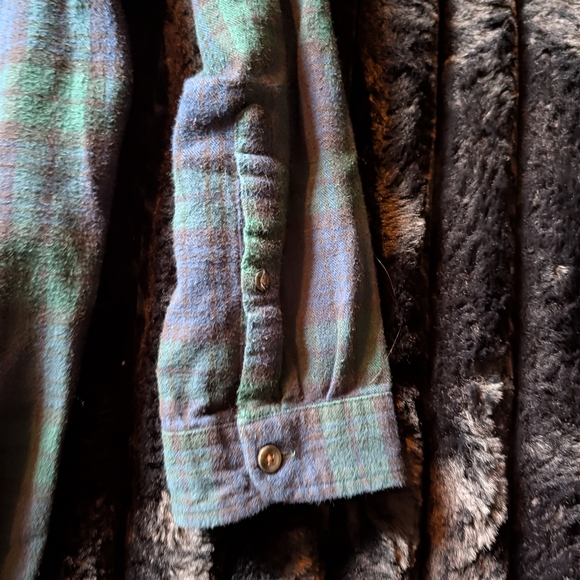 L.L. Bean Relaxed Fit Plaid Shirt - Green and Blue - Picture 9 of 13